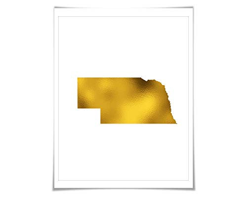 Nebraska State Map Gold Foil Art Print. 7 Foil Colours 3 Sizes. Travel Poster. USA Map Wall Art Nebraska State Map Gold Foil Art Print. 7 Foil Colours 3 Sizes. Travel Poster. USA Map Wall Art
