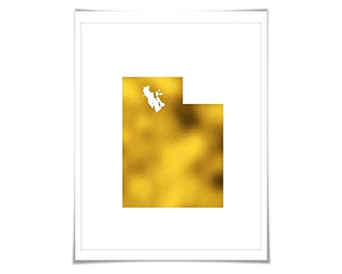 Utah State Map Gold Foil Art Print. 7 Foil Colours 3 Sizes. Travel Poster. USA Map Wall Art Utah State Map Gold Foil Art Print. 7 Foil Colours 3 Sizes. Travel Poster. USA Map Wall Art