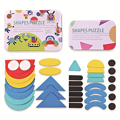 Heave Wooden Pattern Blocks Tangram Geometric Shape Puzzles Animals Jigsaw Puzzle Sorting and Stacking Games Montessori Educational Toys for Preschool Toddlers Kids Boys Girls B Heave Wooden Pattern Blocks Tangram Geometric Shape Puzzles Animals Jigsaw Puzzle Sorting and Stacking Games Montessori Educational Toys for Preschool Toddlers Kids Boys Girls B