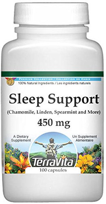 Sleep Support - Chamomile Linden Spearmint and More - 450 mg 100 Capsules ZIN 511909 Sleep Support - Chamomile Linden Spearmint and More - 450 mg 100 Capsules ZIN 511909