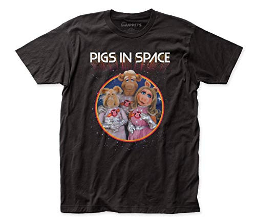 The Muppets Pigs in Space Fitted Jersey tee  Medium  Black
