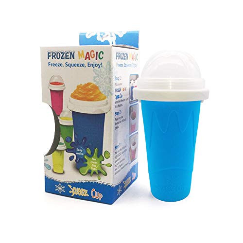 Quick Frozen Smoothies Cup Cooling Cup Slushy Ice Cream Maker Slushy Maker Homemade Milk Shake Maker Cooling Cup Squee DIY it for Children and Family Blue Quick Frozen Smoothies Cup Cooling Cup Slushy Ice Cream Maker Slushy Maker Homemade Milk Shake Maker Cooling Cup Squee DIY it for Children and Family Blue