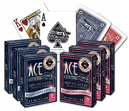 ACE Casino 100 percent Plastic Playing Cards - 6 Decks