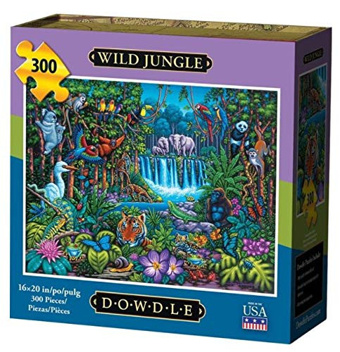 Wild Jungle Jigsaw Puzzle - 300 Pieces  by Dowdle Folk Art  16 inch x 20 inch