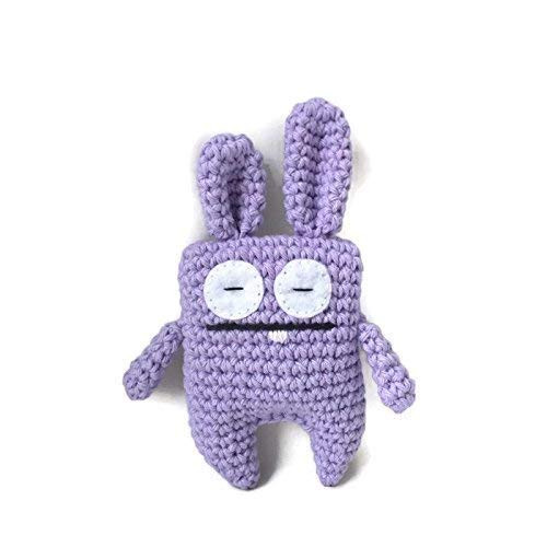 Amigurumi Bunny Rabbit  Purple   Stuffed Plush Rabbit Doll  Crochet Doll  Knit Toy  Soft Toy  Cute Ugly Bunny Plushie  Pin Stuffed Cushion