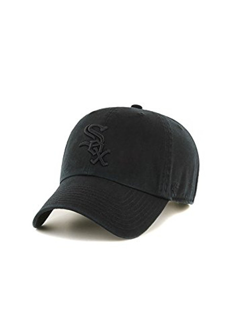 47 Brand Chicago White Sox Clean Up MLB Strapback Hat Cap All Black Black 47 Brand Chicago White Sox Clean Up MLB Strapback Hat Cap All Black Black