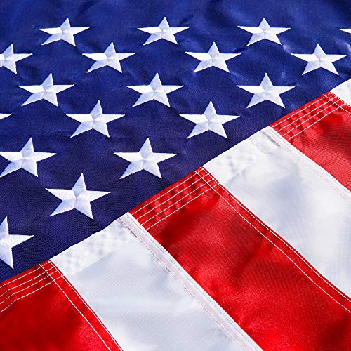 American Usa Us Flag 3x5 ft - Deluxe Embroidered Stars  Heavy Duty Durable Flags Built for Outdoors  Vivid Color  Sewn Stripes  Brass Grommets  Double Stitched UV Protection Perfect for Outside