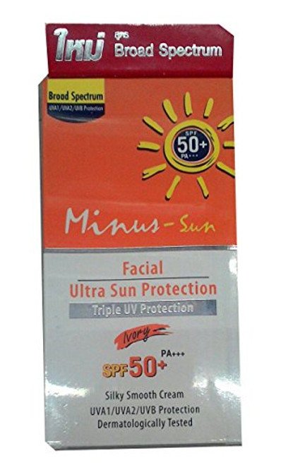 Minus-Sun Facial Sun Protection SPF 50 PA plus plus Facial Sun Protection Perfectly Waterproof Dermatologically Tested Approved 15ML - color IVORY Minus-Sun Facial Sun Protection SPF 50 PA plus plus Facial Sun Protection Perfectly Waterproof Dermatologically Tested Approved 15ML - color IVORY