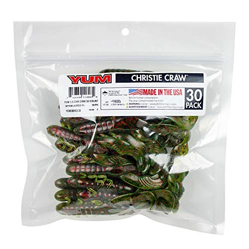 Yum - Christie Craw Bulk Pack Watermelon Red Flake 3 1 2 inch YCW3BK02-30 Yum - Christie Craw Bulk Pack Watermelon Red Flake 3 1 2 inch YCW3BK02-30