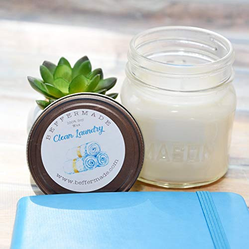Clean Laundry Soy Mason Jar Candle  8 oz