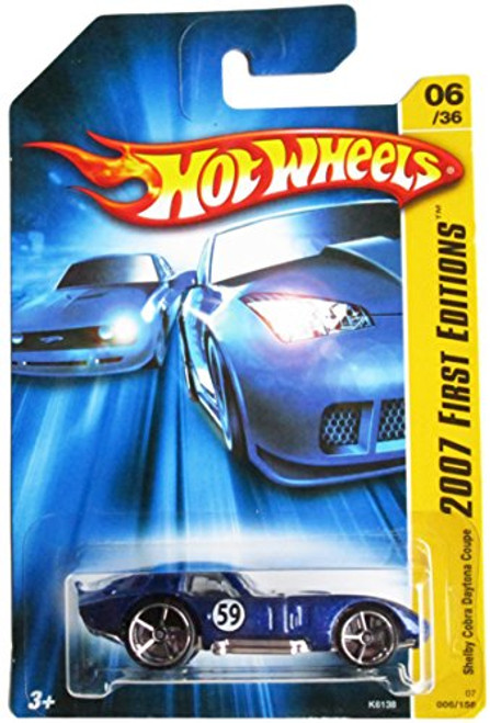Hot Wheels 2007 New Models 6 Shelby Cobra Daytona Coupe Blue First Editions Card 2007-06 Collectible Collector Car Mattel 1 64 Scale
