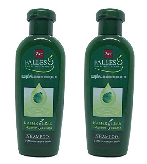 2 x BSC FALLES KAFFIR LIME SHAMPOO for Hair Fall  Loss  Thin Bald Falling For Normal Hair - Oily Hair  90 ml.  Travel Size  Made in Thailand by MA
