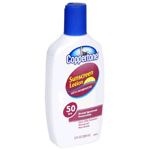 Coppertone Sunscreen Lotion with Avobenzone 50 SPF 8 fl oz 236 ml Pack of 2 Coppertone Sunscreen Lotion with Avobenzone 50 SPF 8 fl oz 236 ml Pack of 2