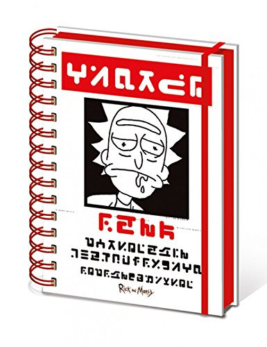 RICK AND MORTY 1art1 Notebook College Block - Wanted  8 x 6 inches