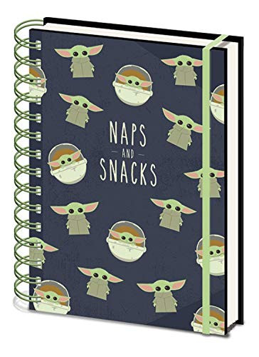 1art1 Star Wars Notebook College Block - The Mandalorian The Child Snacks and Naps  8 x 6 inches