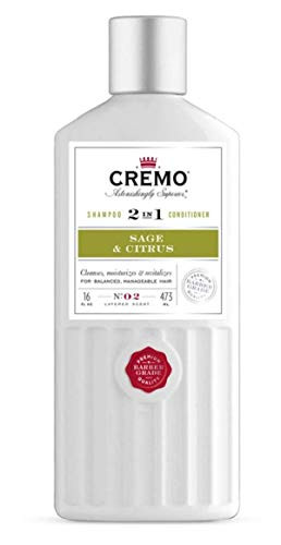 Cremo Sage  and  Citrus 2-in-1 Shampoo  and  Conditioner  Barber Grade Quality That Moisturizes and Cleanses All Hair Types  16 Fluid Ounce