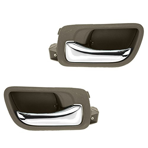 Front Interior Inside Taupe Door Handle Pair Set for 03-07 Honda Accord Sedan