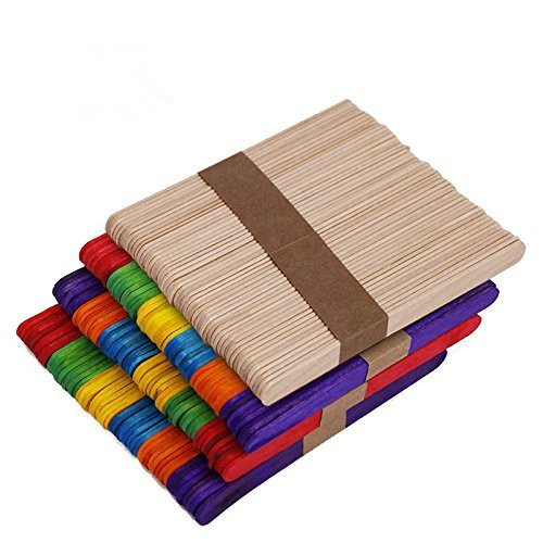 200 Pcs 4.5 Inch Colored Wood Craft Popsicle Sticks Natural Wood Sticks For DIY Crafts Creative Designs 200 Pcs 4.5 Inch Colored Wood Craft Popsicle Sticks Natural Wood Sticks For DIY Crafts Creative Designs