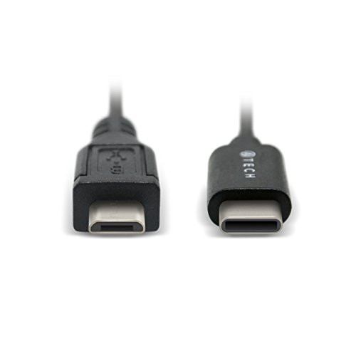 ATECH USB-C to Micro USB 2.0 Charge and Data Sync Cable with Ferrite 1.5 feet (0.5m) - Black