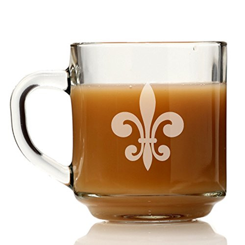 Fleur de Lis Glass Coffee Mug