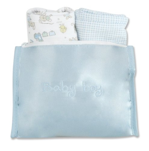 Trend Lab Bib and Burp Cloth Gift Set  Blue  Discontinued by Manufacturer