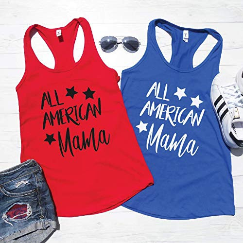 ll American Mama Tank Top  Mom 4th Of July Tank Cute 4th Of July Outfit  All American Mama  Fourth Of July Tank  Patriotic Shirt