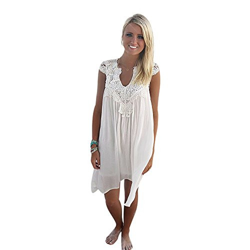 Women Dresses Lace Cocktail Party Evening Boho Dress Beach Sundress for Summer XL White Women Dresses Lace Cocktail Party Evening Boho Dress Beach Sundress for Summer XL White