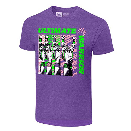 WWE Authentic Wear Ultimate Warrior Purple Retro T-Shirt Light Purple Extra Large