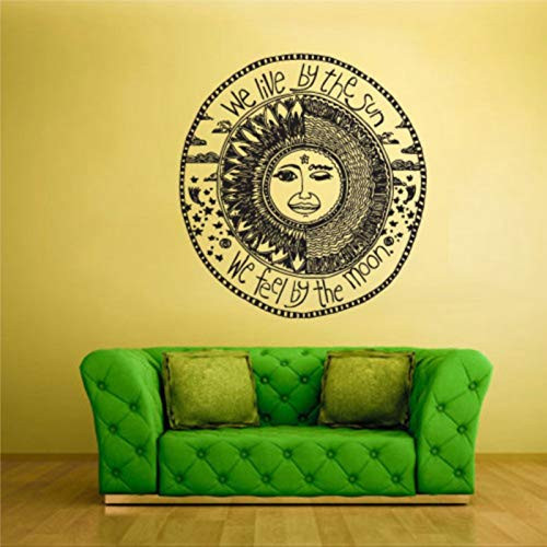 Decal Vinyl Wall Stickers  and  Murals   Moon Crescent Sun Live Feel Stencil Kids Boys G Art Wall Decal   Removable Home Decor Murals Poster for Bedroom  Living Room Nursery Indoor.