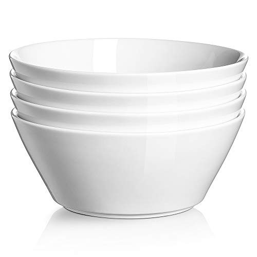 DOWAN Ceramic Soup Bowls 32 Ounces White Ramen Bowl for Noodle Porcelain Salad Bowls Set of 4 Large Cereal Bowls for Kitchen Dishwasher and Microwave Safe DOWAN Ceramic Soup Bowls 32 Ounces White Ramen Bowl for Noodle Porcelain Salad Bowls Set of 4 Large Cereal Bowls for Kitchen Dishwasher and Microwave Safe