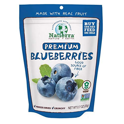 NATIERRA Premium Freeze-Dried Blueberries Non-GMO and Vegan 0.7 Ounce Pack of 8 NATIERRA Premium Freeze-Dried Blueberries Non-GMO and Vegan 0.7 Ounce Pack of 8
