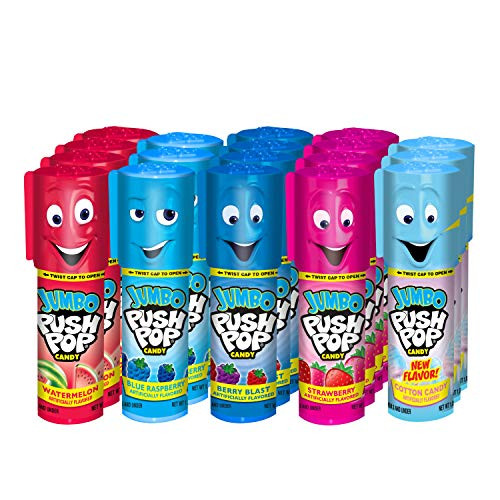 Push Pop Jumbo Candy Assortment Bulk raspberry  19.08 Ounce  Pack of 18