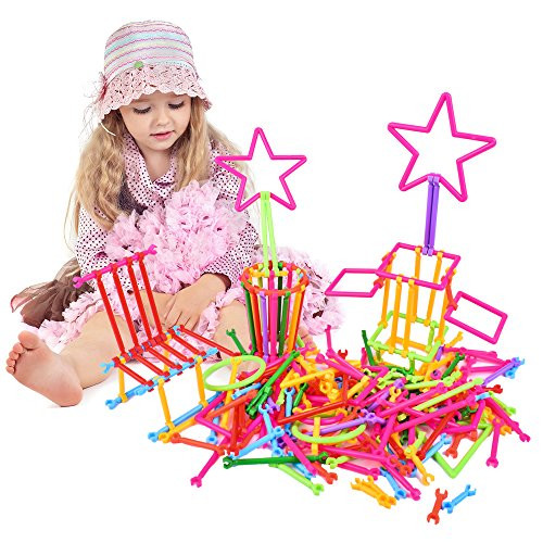 EsOfficce Interlocking Stem Toys, 240 Pcs Building Construction Blocks, Construction Building Toy, 3D Puzzle Toys, Plastic Creative Engineering Toys for Kids
