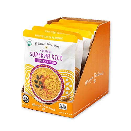 Maya Kaimal Organic Indian Turmeric and Cumin Surekha Rice  8.5 oz  Pack of 6   Gluten Free  Vegan  No Preservatives  Microwavable
