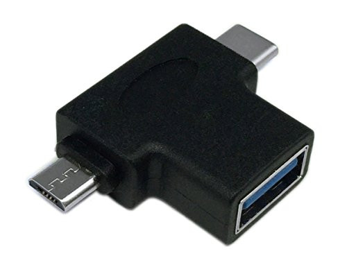 Cerrxian 2 in 1 USB 3.0 Type A Female to Micro USB Male & USB Type C Male Multiple OTG Adapter