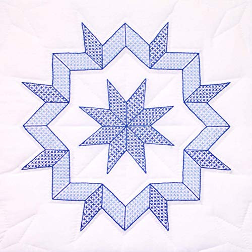 Stamped White Quilt Blocks 18x18 6 Pkg-Kaleidoscope Star