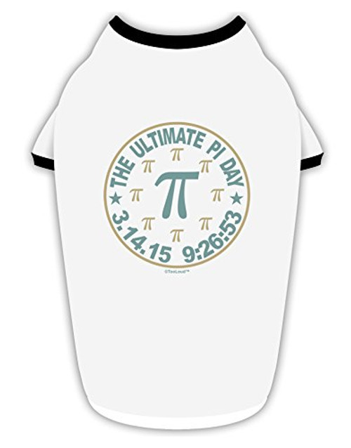 TOOLOUD The Ultimate Pi Day Emblem Cotton Dog Shirt White with Black XL