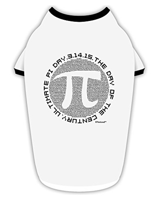 TOOLOUD Ultimate Pi Day - Retro Computer Style Pi Circle Cotton Dog Shirt White with Black XL