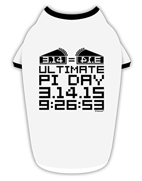 TOOLOUD Ultimate Pi Day Design - Mirrored Pies Cotton Dog Shirt White with Black XL