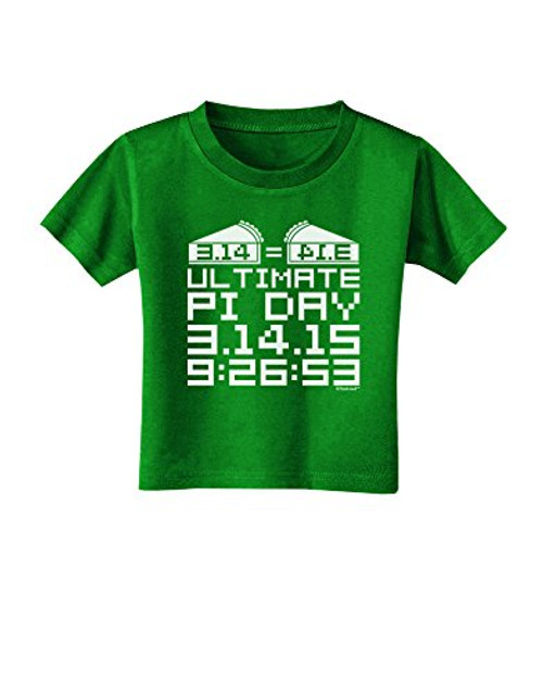 TOOLOUD Ultimate Pi Day Design - Mirrored Pies Toddler T-Shirt Dark Clover Green - 2T