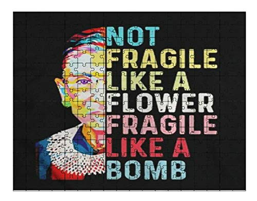 Not Fragile Like A Flower But A Bomb Mug  Ruth Ginsburg RBG Jigsaw Puzzle  252 piece  by MWCustoms