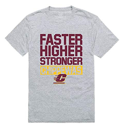 CMU Central Michigan University Chippewas NCAA Workout Tee T-Shirt Heather Grey Medium CMU Central Michigan University Chippewas NCAA Workout Tee T-Shirt Heather Grey Medium