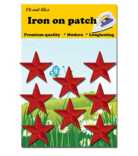 Iron On Patches - Red Star Patch 8 pcs Iron On Patch Embroidered Applique A-138