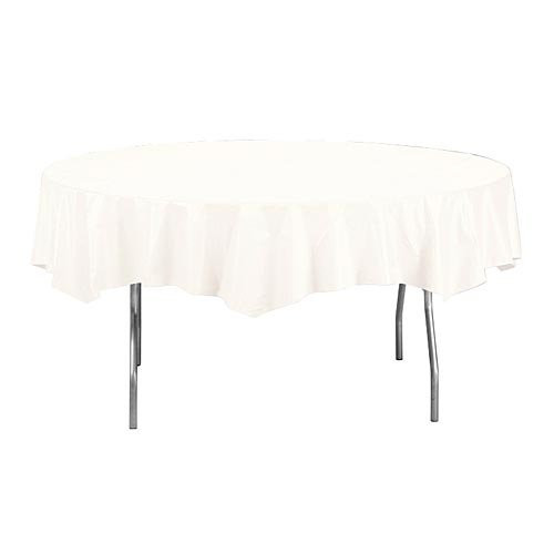 White Tissue/Poly 82" Octy/Round Paper Tablecover