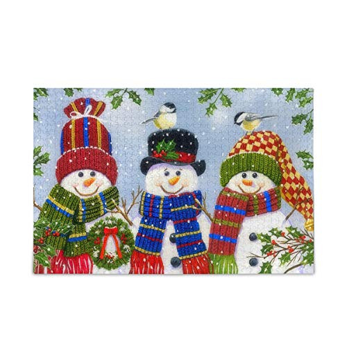 Three Snowmans Jigsaw Puzzles 500 Pieces for Adults and Kids  Christmas Jigsaw Puzzles 500 Piece Puzzle