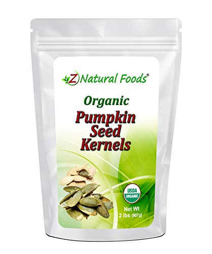 Pumpkin Seeds Organic Raw - Premium Shelled  and  Unsalted Kernels - All Natural Pepitas For Snacks  Salad  Dessert  and Recipes - Fresh  Vegan  Gluten Free  Non GMO  Kosher - 2 lbs