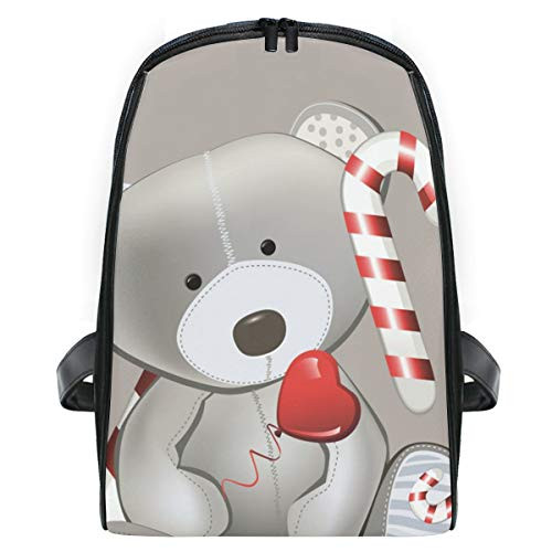 Student Shoulder Backpack Heart Christmas Bear Bookbag Bags for Girls Travel Boys