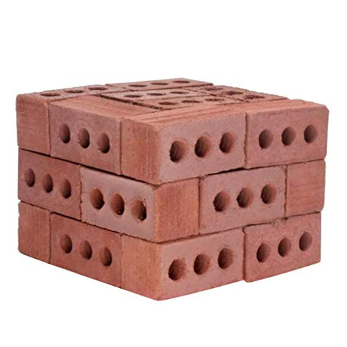 SUJING 2 Sets Mini Cement Bricks and Mortar Let You Build Your Own Tiny Wall Mini Bricks  Building Brick Block Set for Kids - Mini Red Bricks with Tool  Red