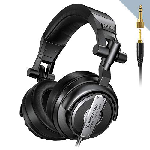 Over Ear Headphones  Sopownic DJ Headphone with 50mm Driver  Professional Monitor Recording  Mixing Foldable Studio Headsets with Stereo Sound for Electric Drum Keyboard Guitar Amp PC