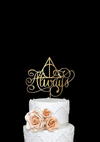 Harry Potter Always Cake Topper Inspired Wedding Cake Topper Always Cake Sign Hallows Harry Potter Inspired Wedding Cake Topper Rose Gold